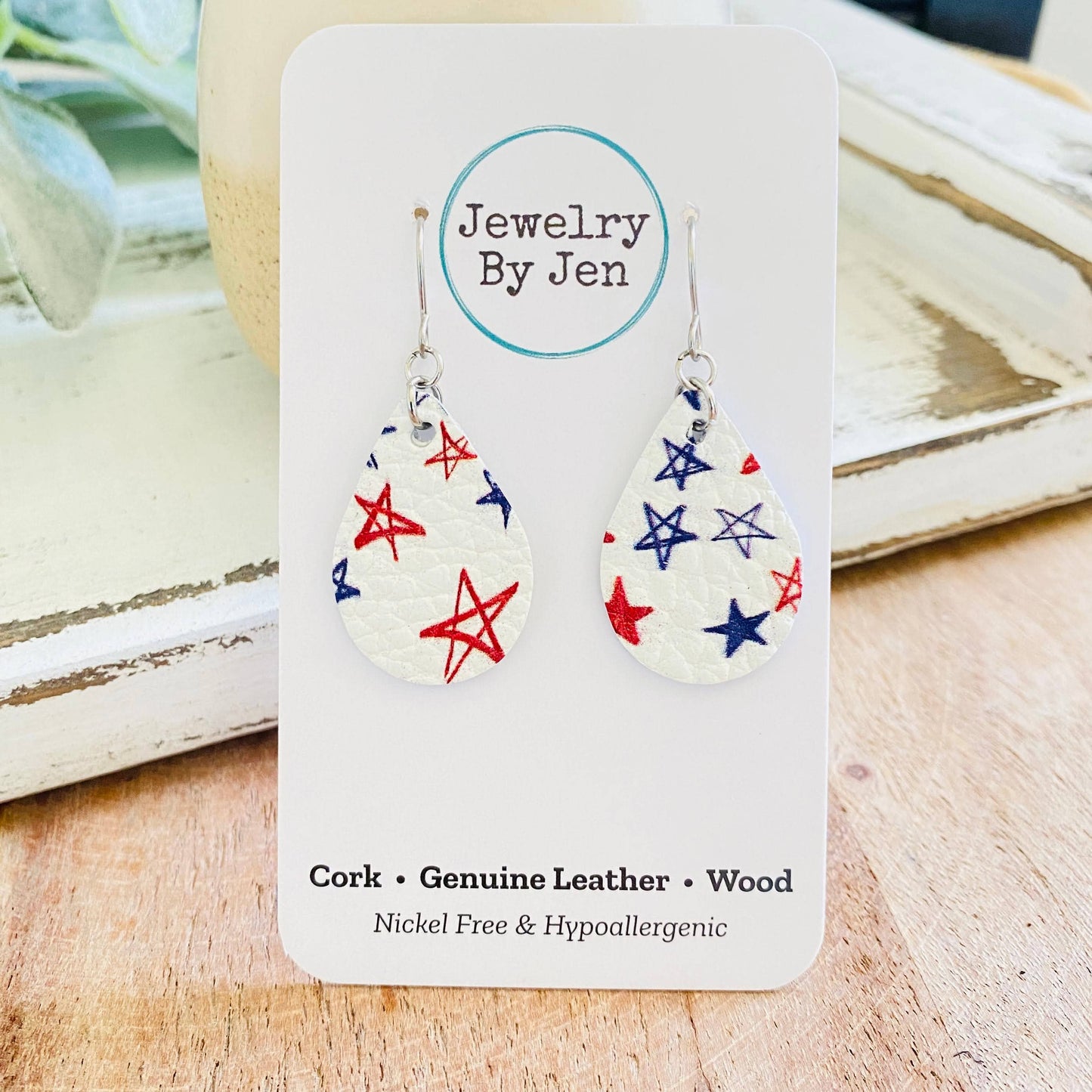 Teardrop Earrings: Hand Drawn Stars