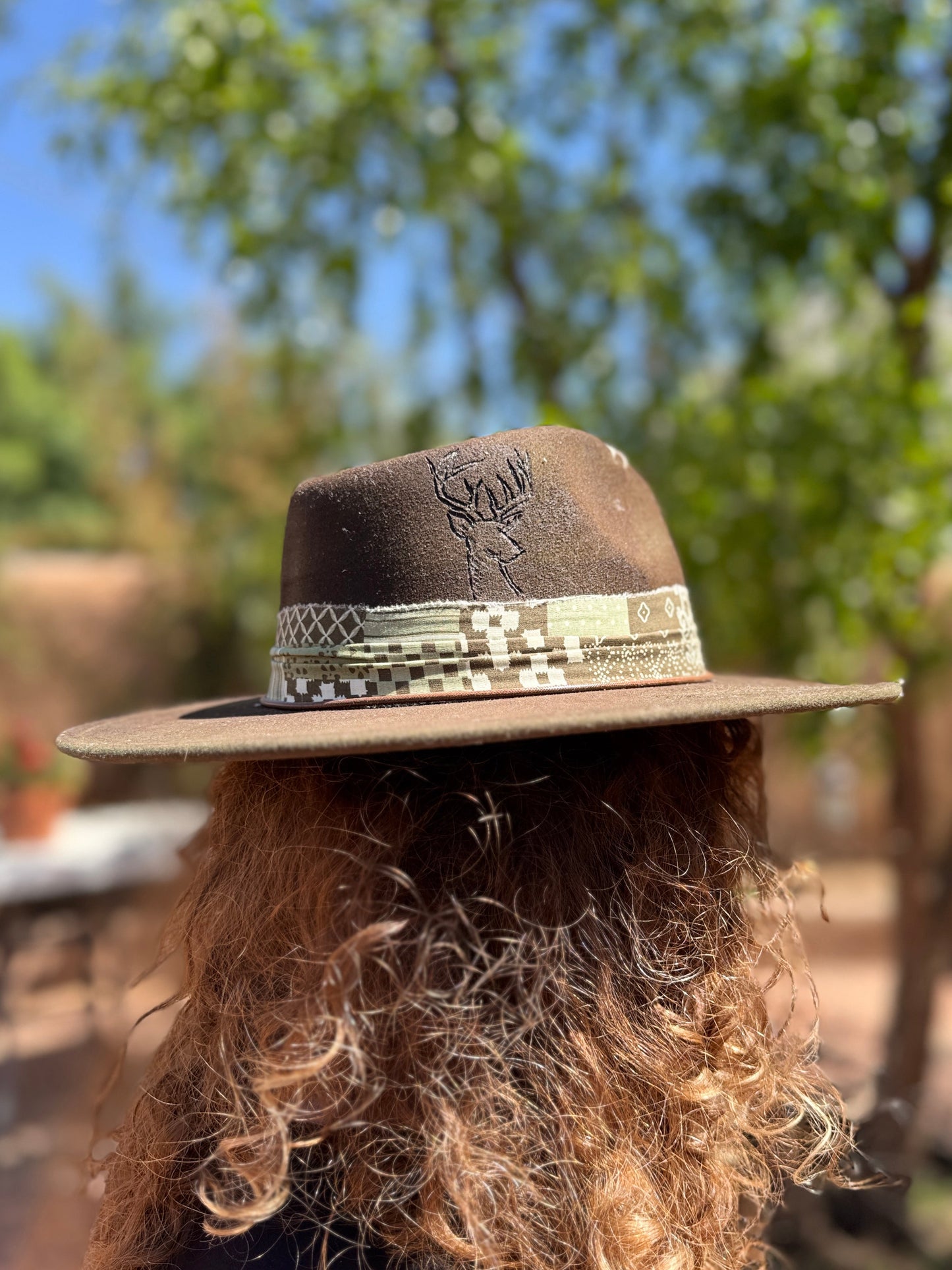 Worn Earth Western Hat with Hand-Stitched Detail
