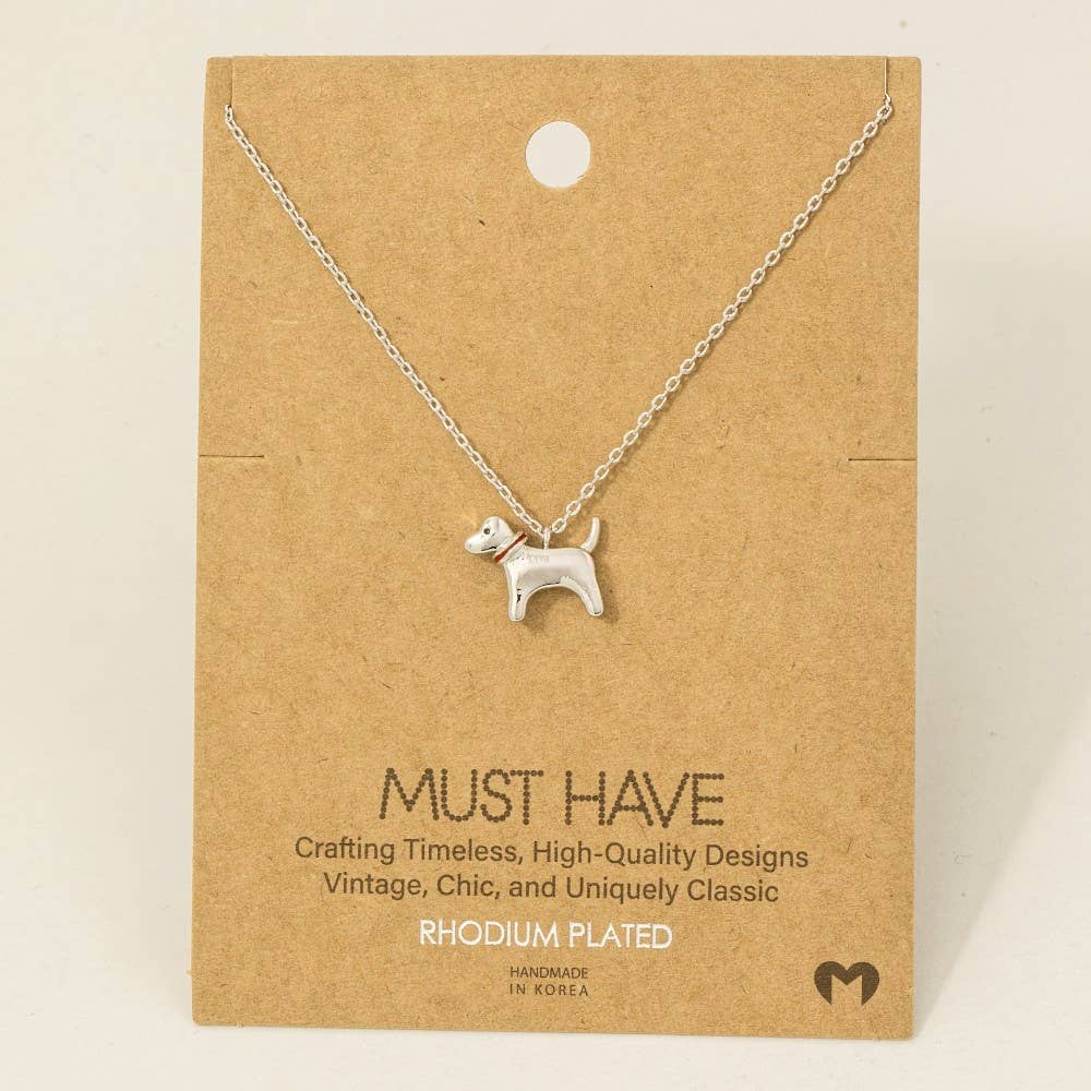 Gold Dipped Dog Pendant Necklace