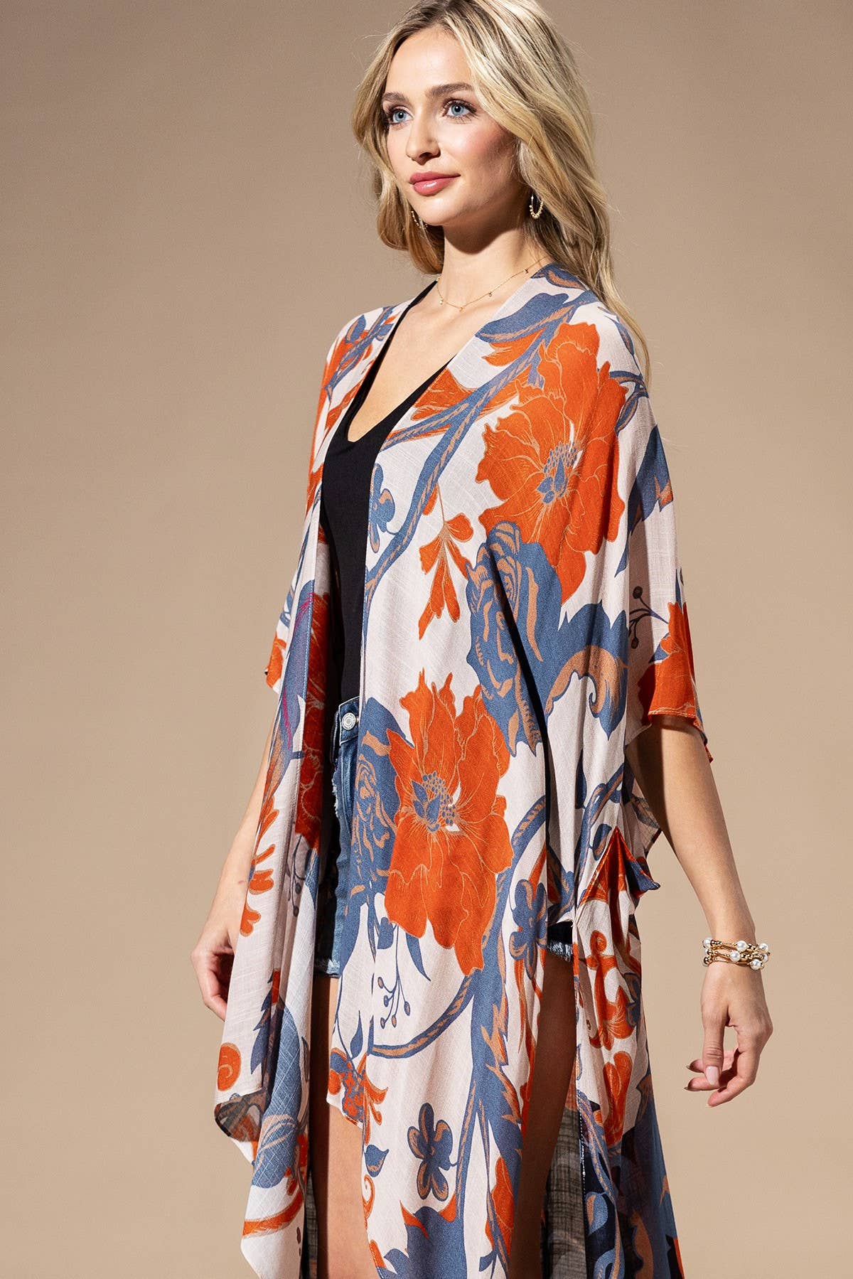 Dusk Floral Viscose Kimono
