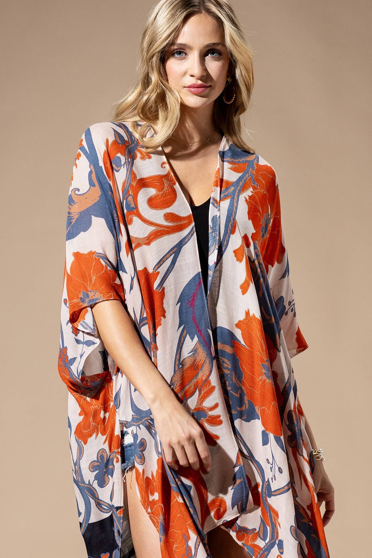 Dusk Floral Viscose Kimono