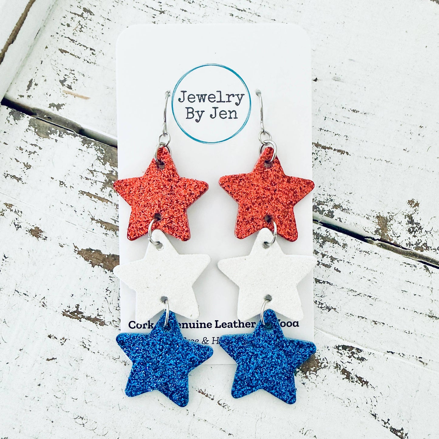 Star Earrings - Fine Glitter