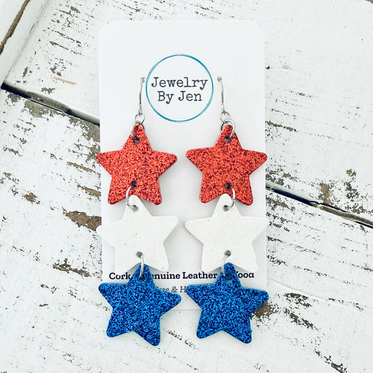 Star Earrings - Fine Glitter