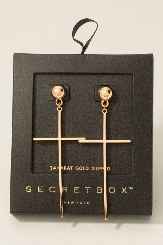 Large Cross Dangle Earrings