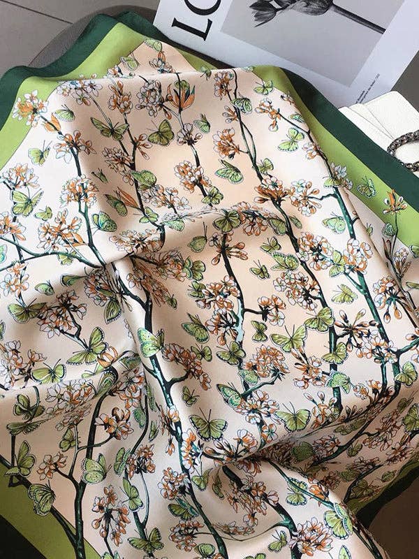 Green Floral Bandana Wild Rag