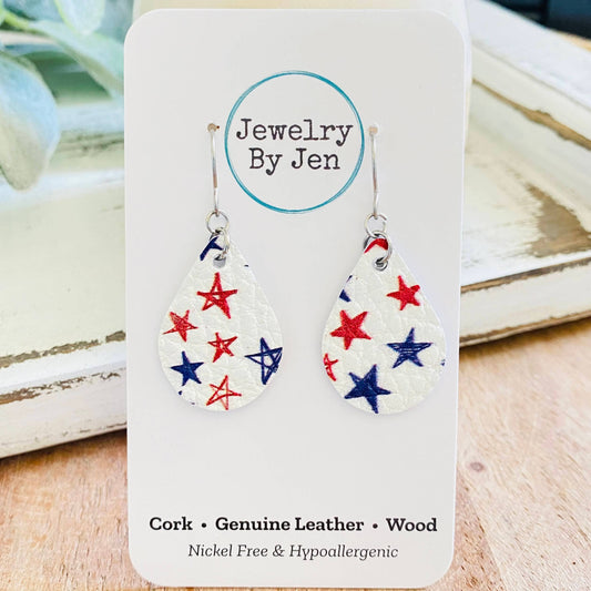 Teardrop Earrings: Hand Drawn Stars