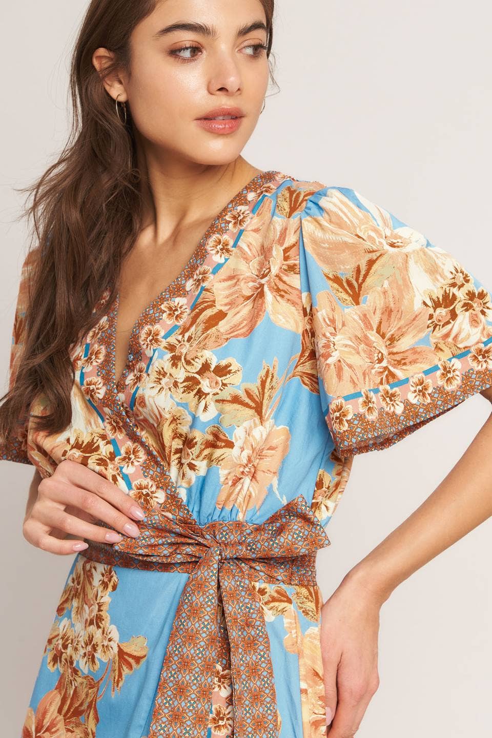 Floral Wrap midi dress