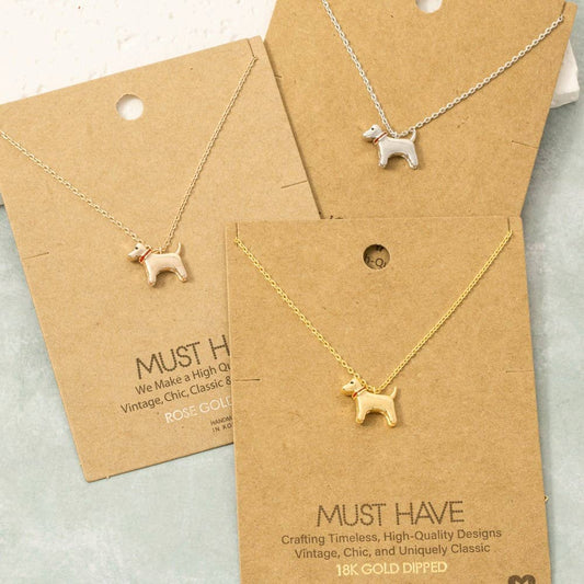 Gold Dipped Dog Pendant Necklace