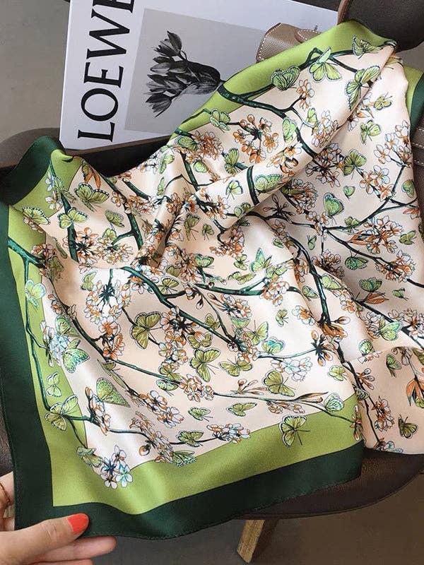 Green Floral Bandana Wild Rag