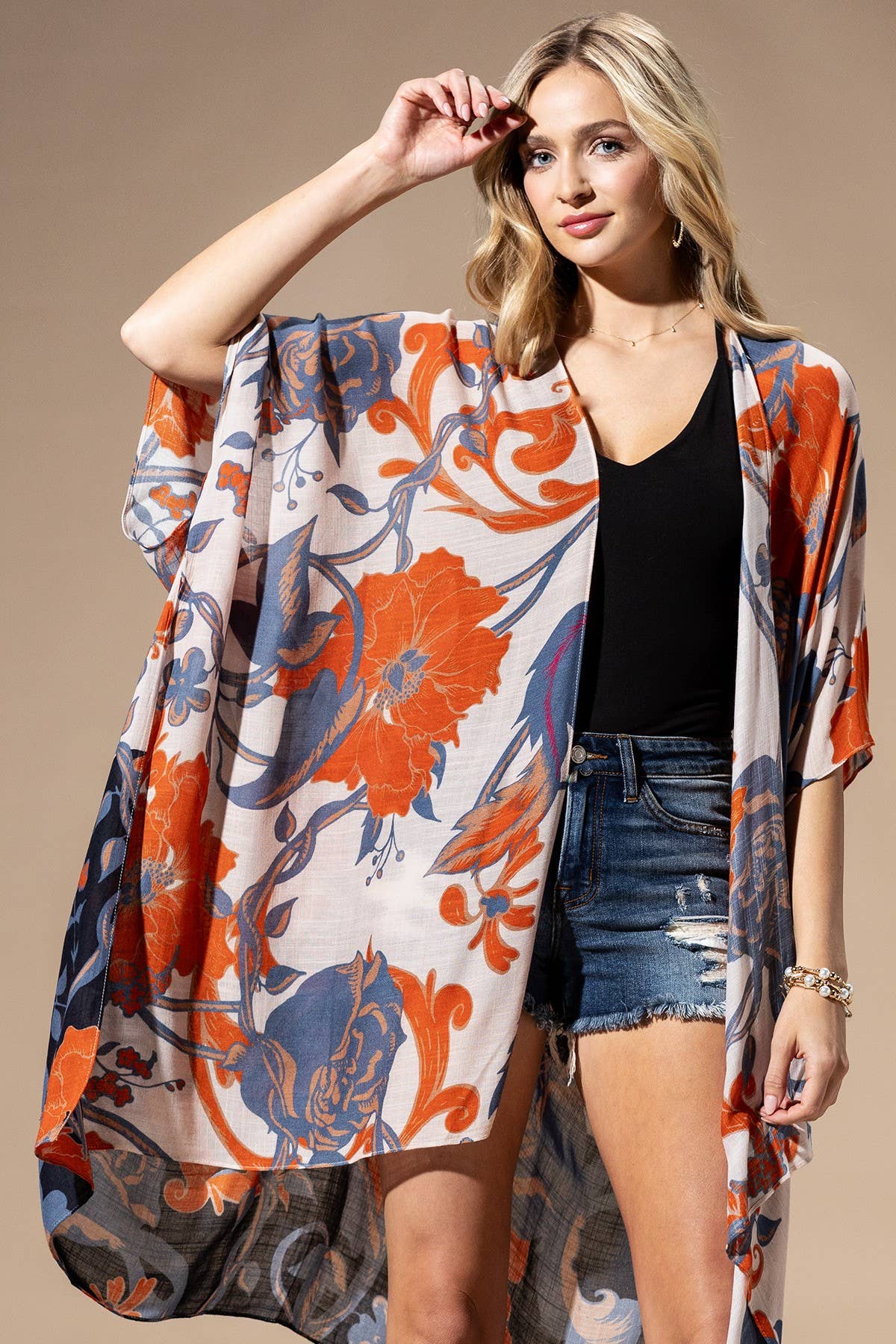 Dusk Floral Viscose Kimono