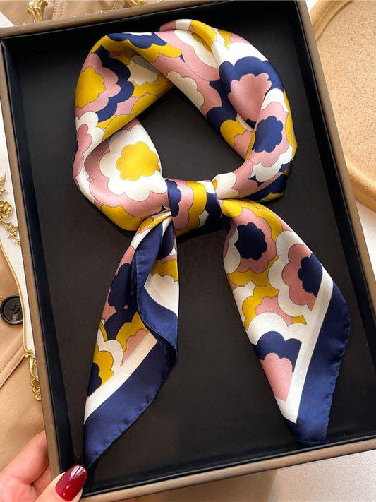 Bold Flower Blue/ Yellow/ Pink Bandana Wild Rag