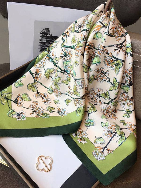 Green Floral Bandana Wild Rag