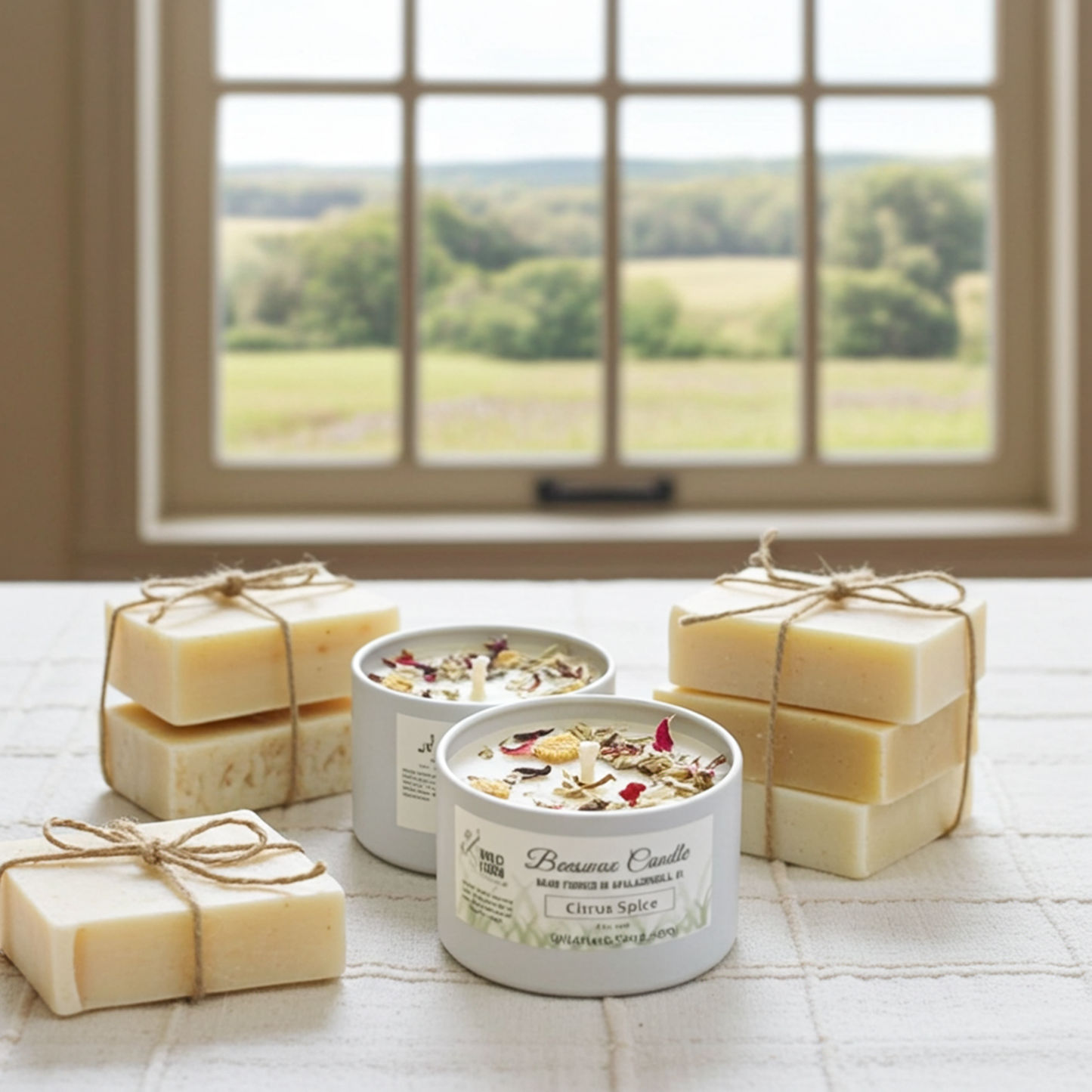 Beeswax Candle Citrus Spice Essential Oil Natural Scent