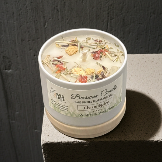 Beeswax Candle Citrus Spice Essential Oil Natural Scent