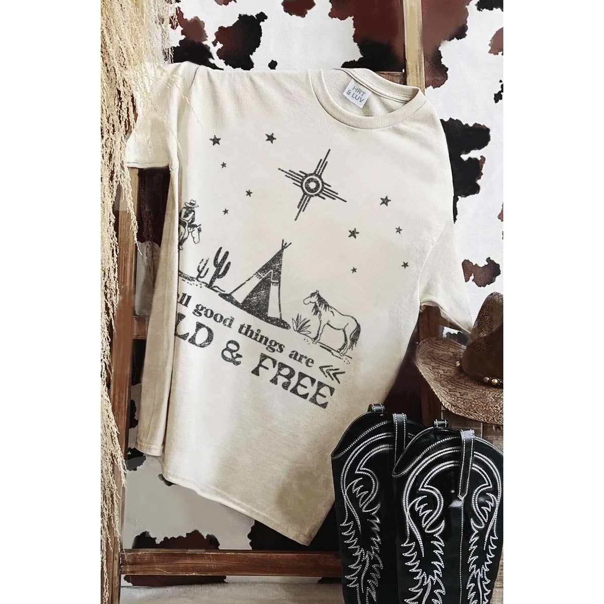 ALL GOOD THINGS ARE WILD AND FREE MINERAL GRAPHIC TEE