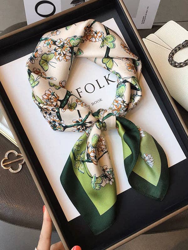 Green Floral Bandana Wild Rag