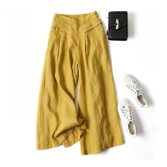 Yellow Linen Culottes