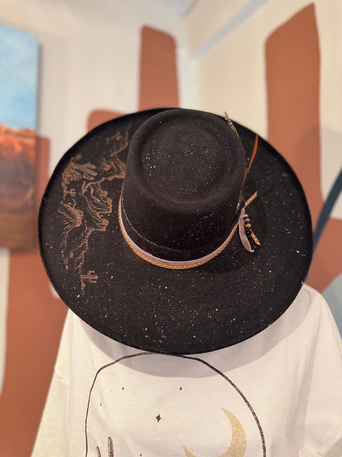 Desert Night Hand-Etched Western Hat