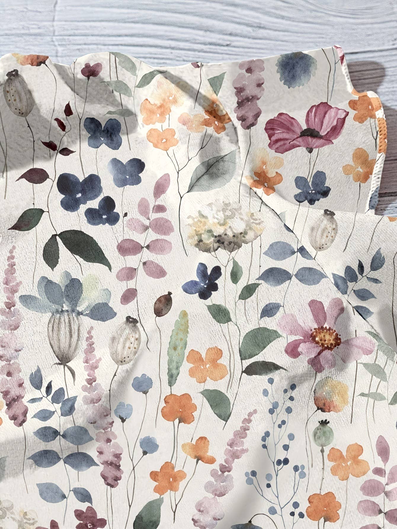 Watercolor Wildflower Flutter Sleeve V-Neck Top