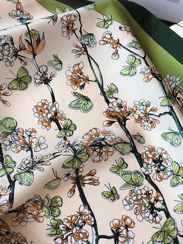 Green Floral Bandana Wild Rag