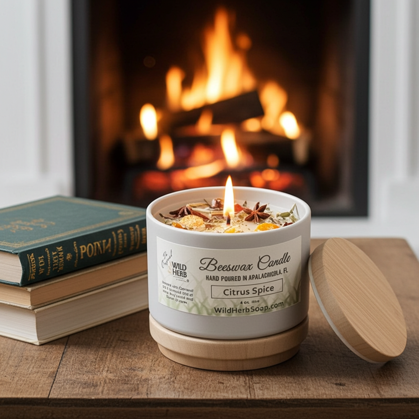Beeswax Candle Citrus Spice Essential Oil Natural Scent