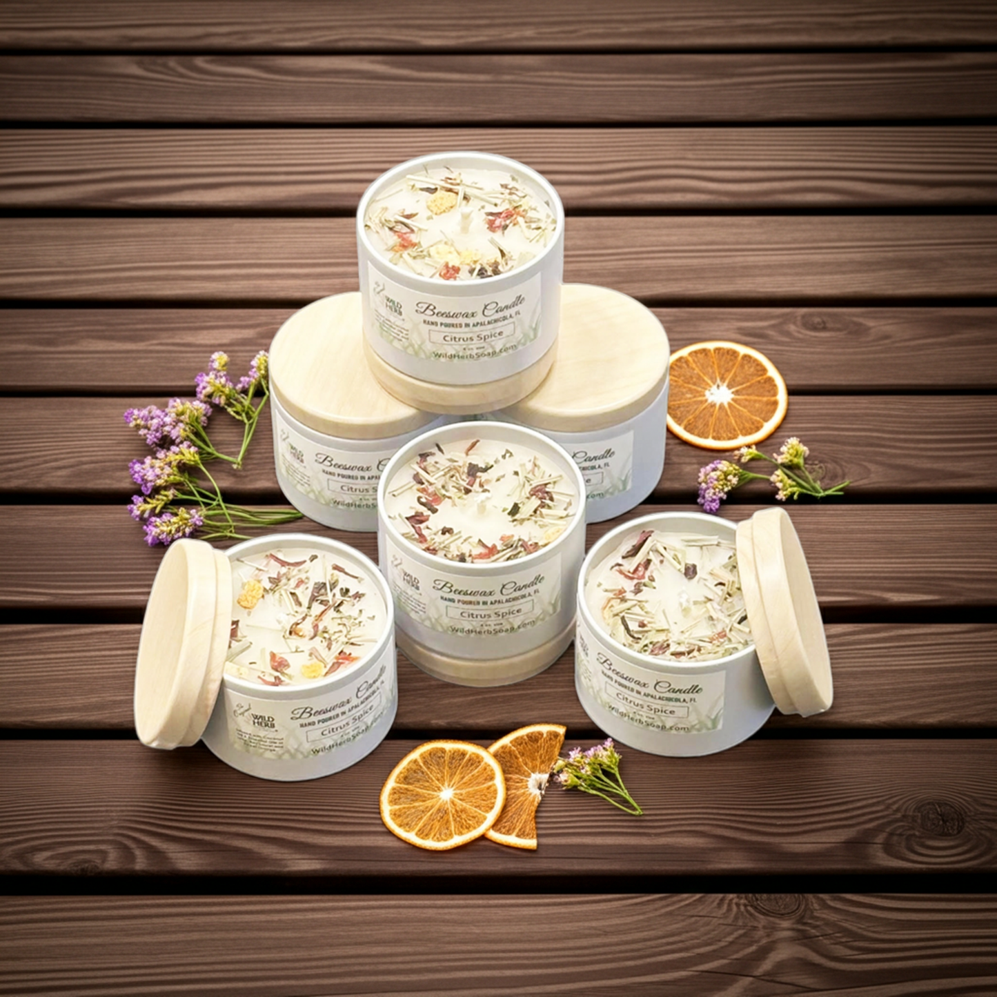Beeswax Candle Citrus Spice Essential Oil Natural Scent