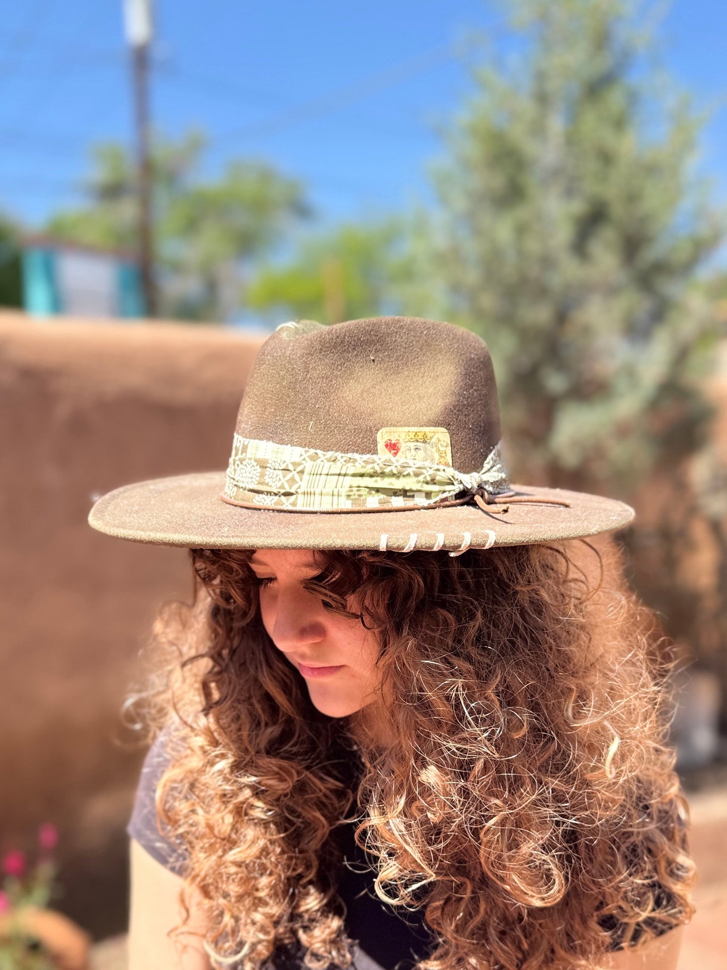 Worn Earth Western Hat with Hand-Stitched Detail