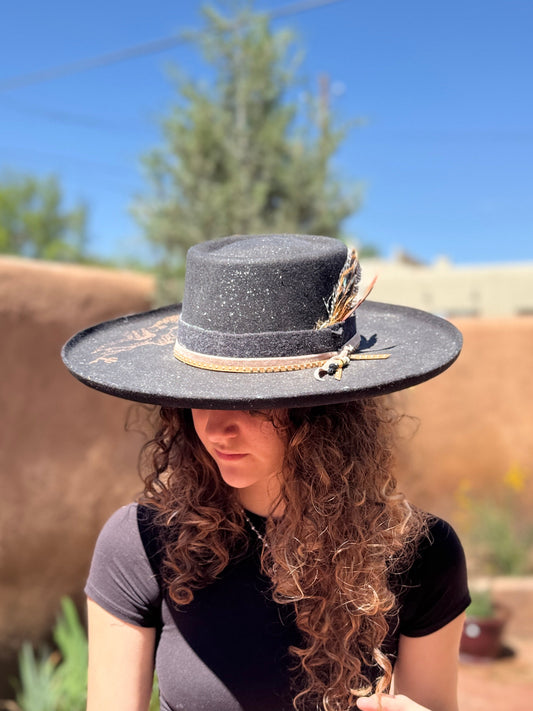 Desert Night Hand-Etched Western Hat