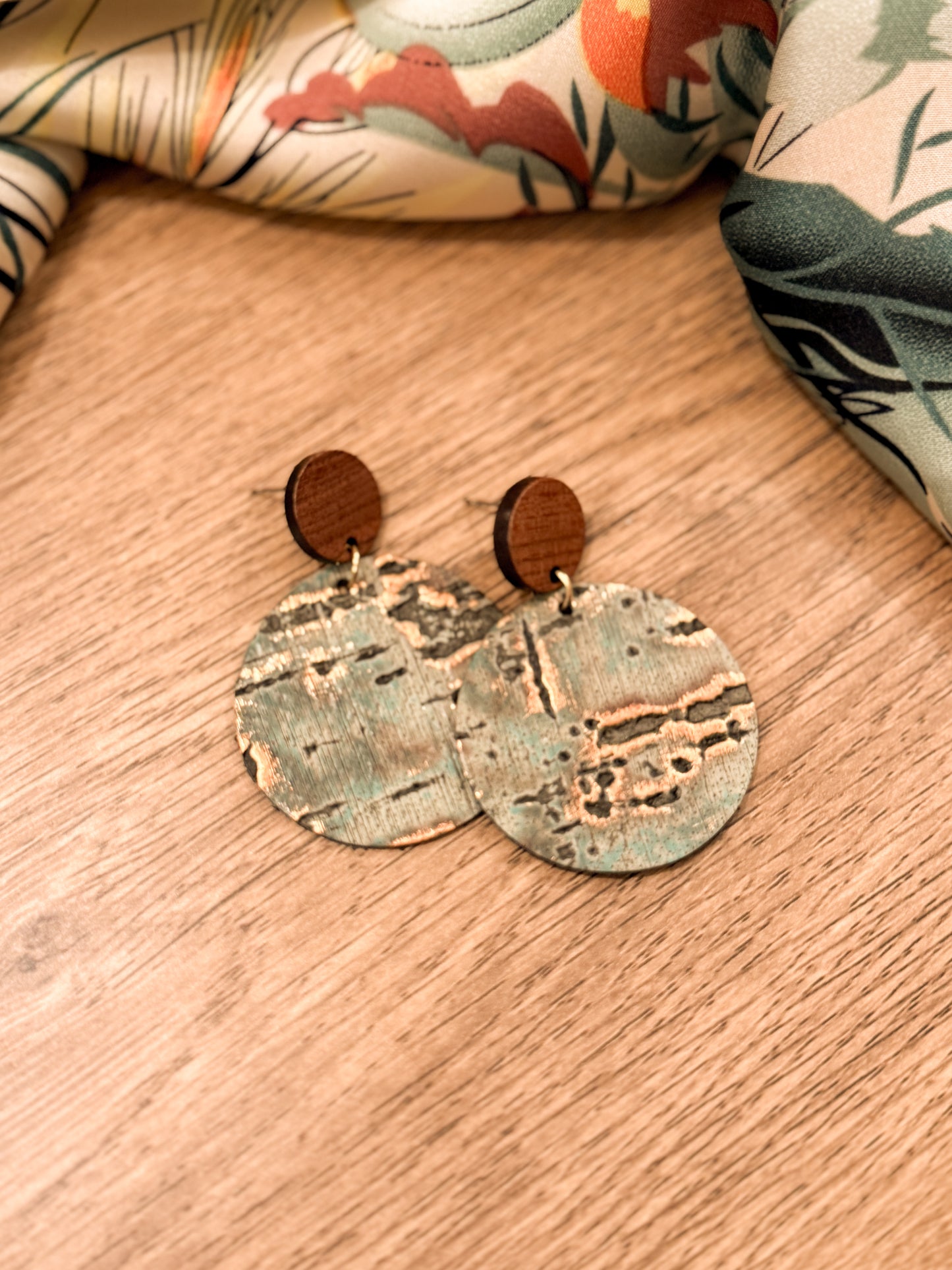 Wood Stud Earring: Turquoise Wildwood