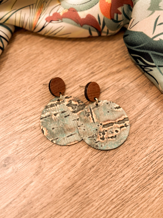 Wood Stud Earring: Turquoise Wildwood