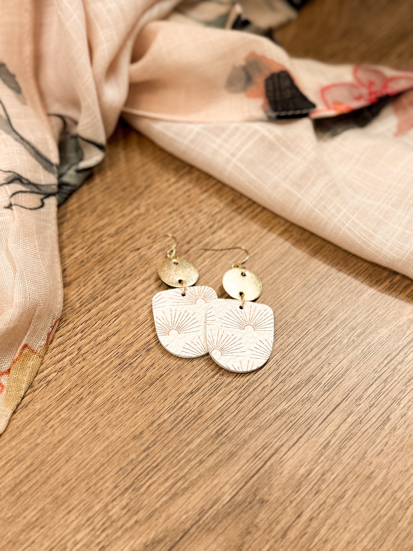 Boho Dangle Earrings: Gold Sunburst