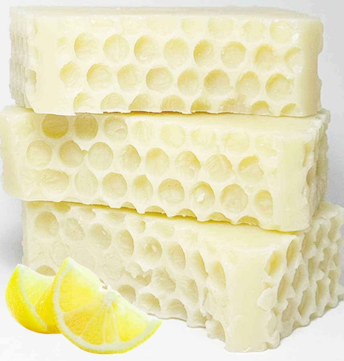 Lemon Essential Oil Natural Artisan Soap Bar Honeycomb Trim