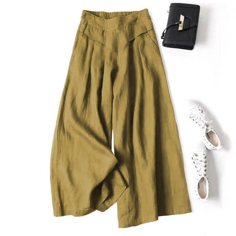 Yellow Linen Culottes