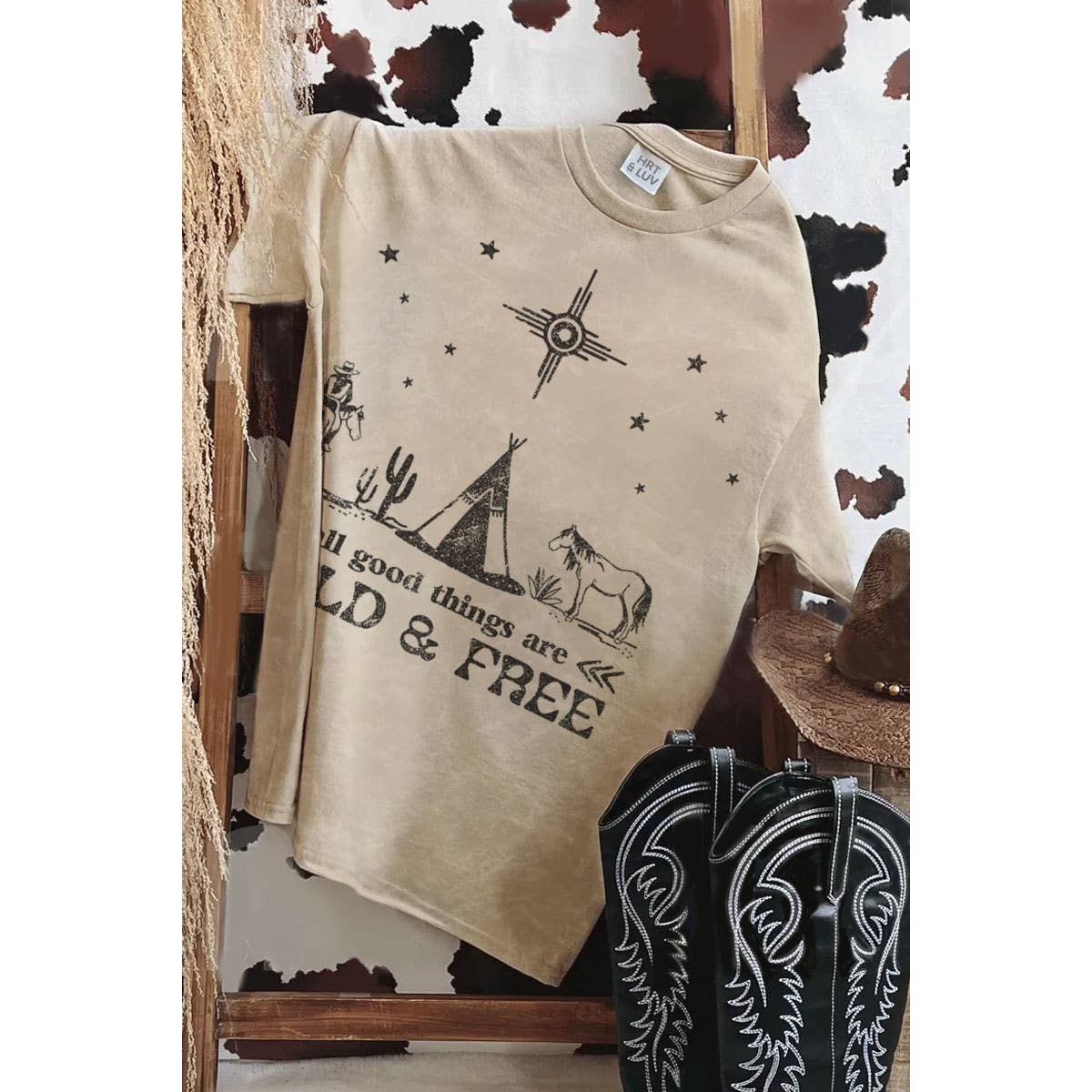 ALL GOOD THINGS ARE WILD AND FREE MINERAL GRAPHIC TEE