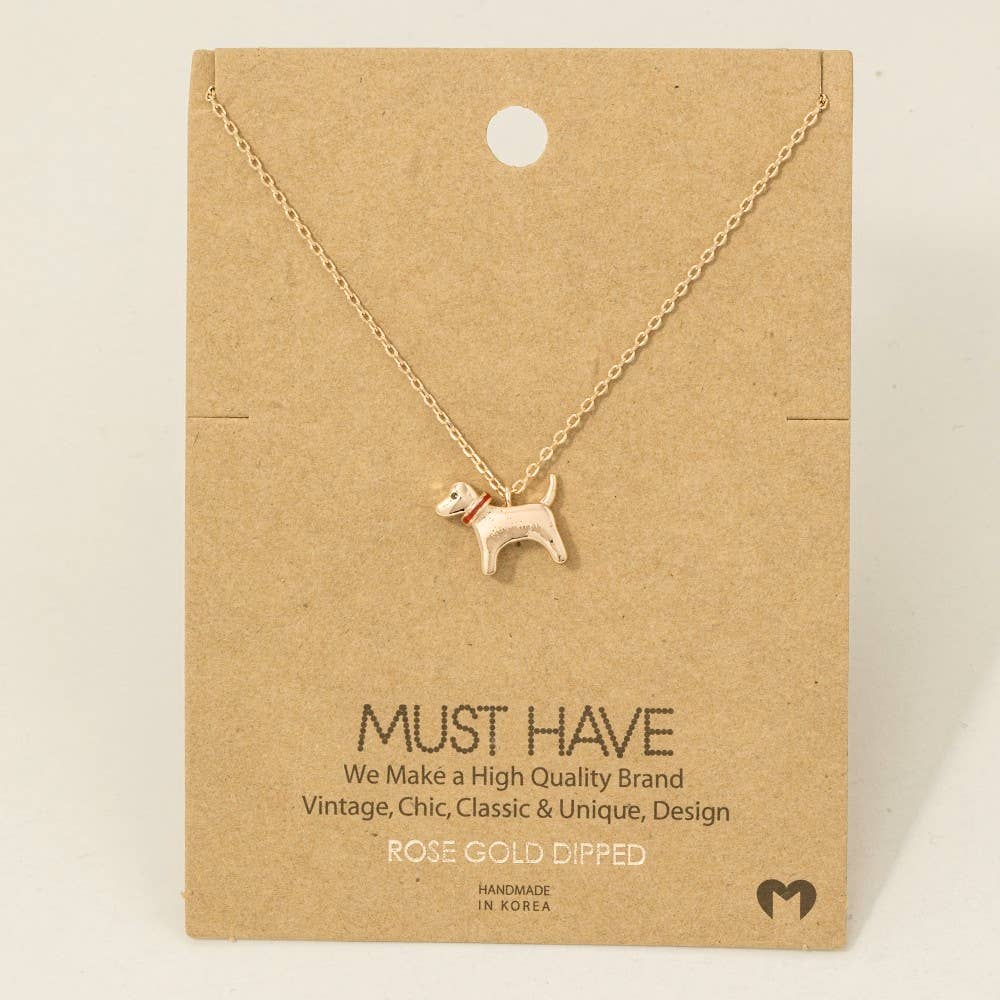 Gold Dipped Dog Pendant Necklace