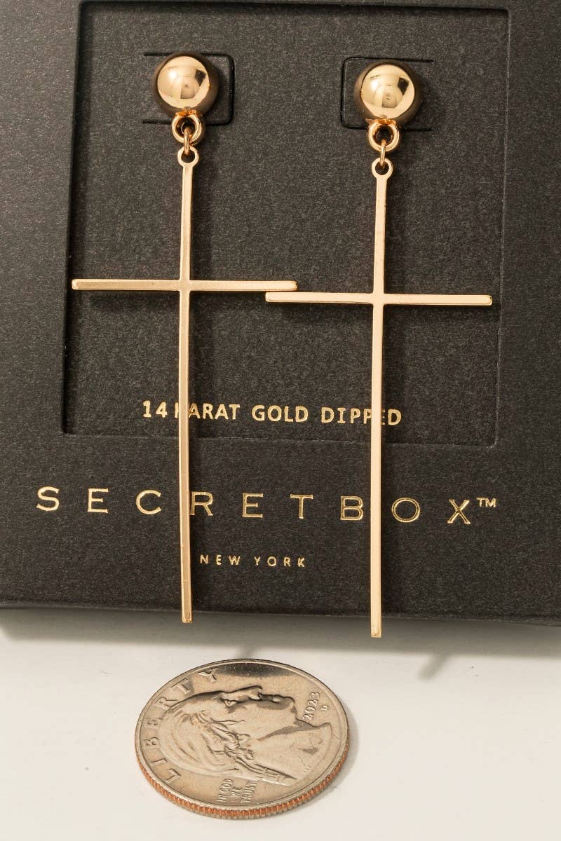 Large Cross Dangle Earrings