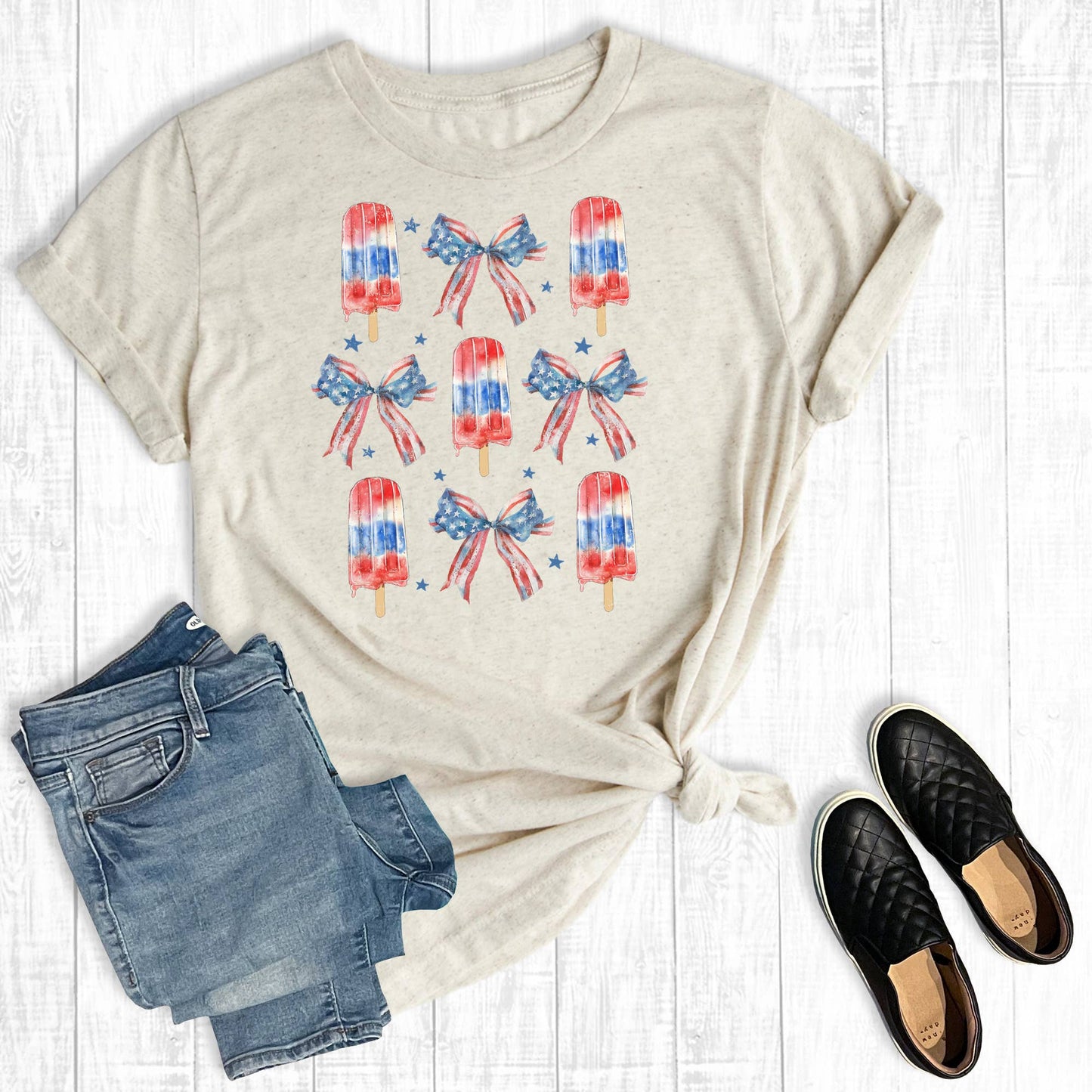 Patriotic Popsicles & Bows Graphic Tee
