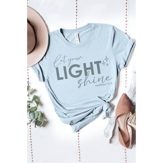 LET YOUR LIGHT SHINE MATTHER WASHED GRAPHIC TEE