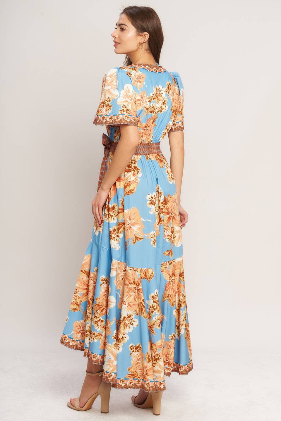 Floral Wrap midi dress